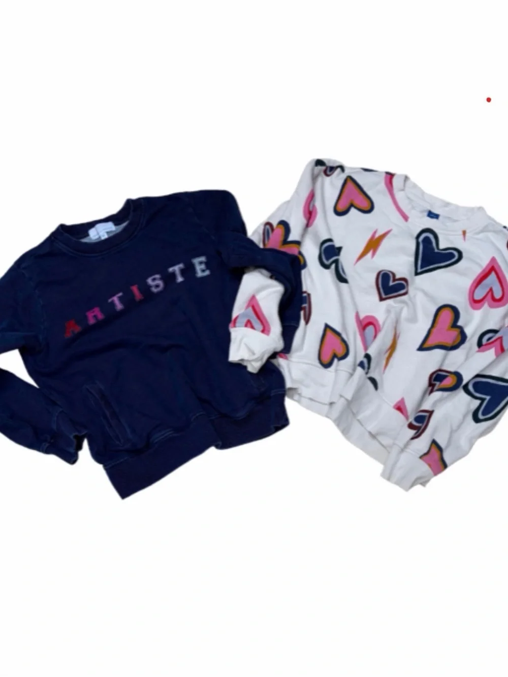 Girls Set of 2 Sweatshirts - Old Navy & Rockets of Awesome, Blue & Pink Hearts